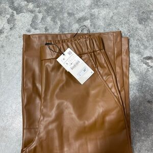 Zara cropped leather pants